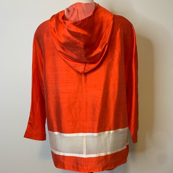 Ellen Tracy 100% silk neon orange top - Picture 4 of 5